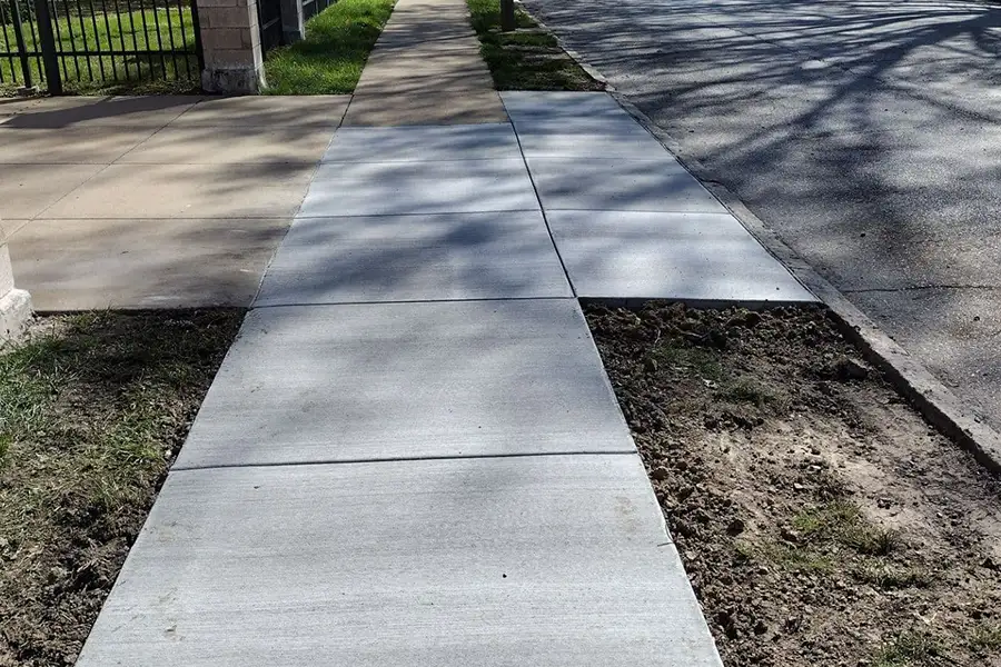 K&K Contracting - freshly set sidewalk cement - St. Louis, MO