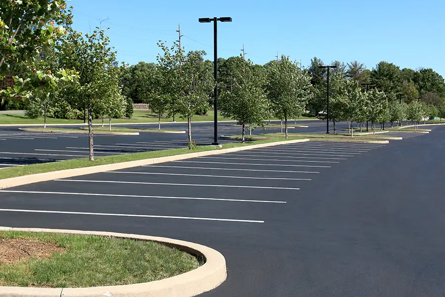 freshly sealcoated parking lot - St. Louis, MO