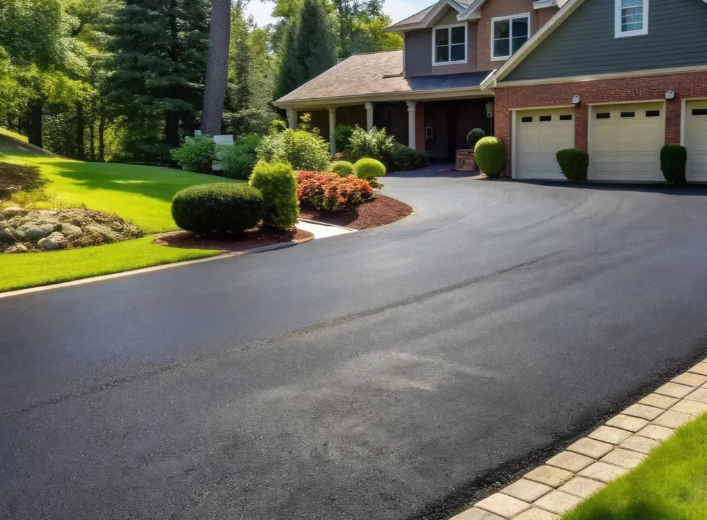 sealcoated residential driveway in O'Fallon illinois